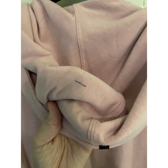 Onzie Sleeveless Hooded Duster Dusty Rose Sweatshirt Athleisure Pen Mark On Hood - Picture 8 of 9